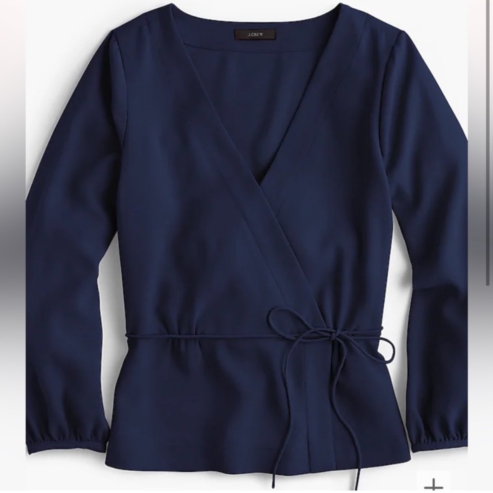 J. Crew Drapey Crepe Faux-wrap Top